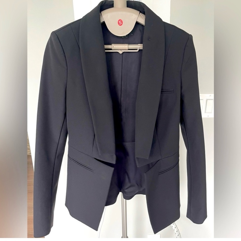 GUESS BY MARCIANO Womens 4 Buttonless  Blazer Short Jacket Black